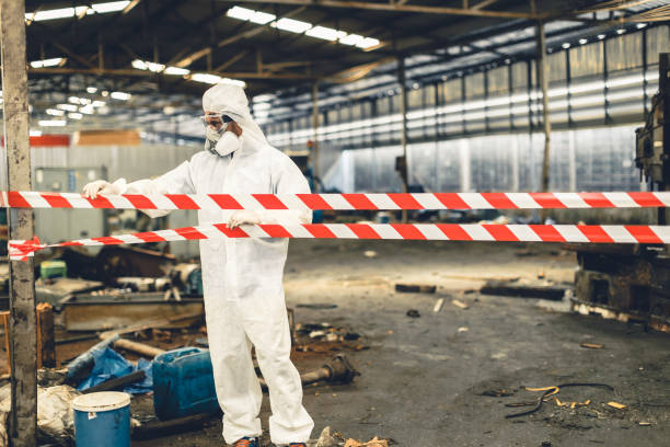 Professional Sewage Cleanup technician working in Ashland, OR